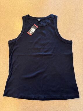 Express Black Ribbed Crewneck Tank Top